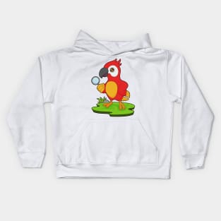 Parrot Detective Magnifying glass Kids Hoodie